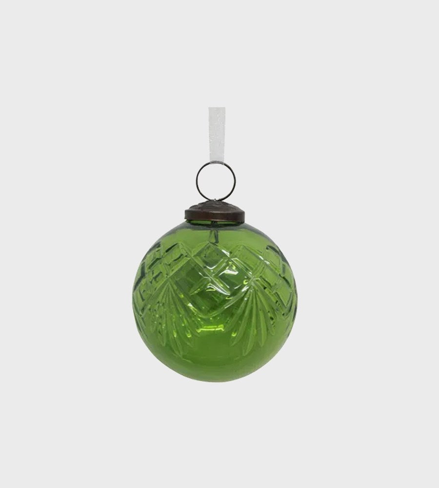 Cut Glass Bauble I Green