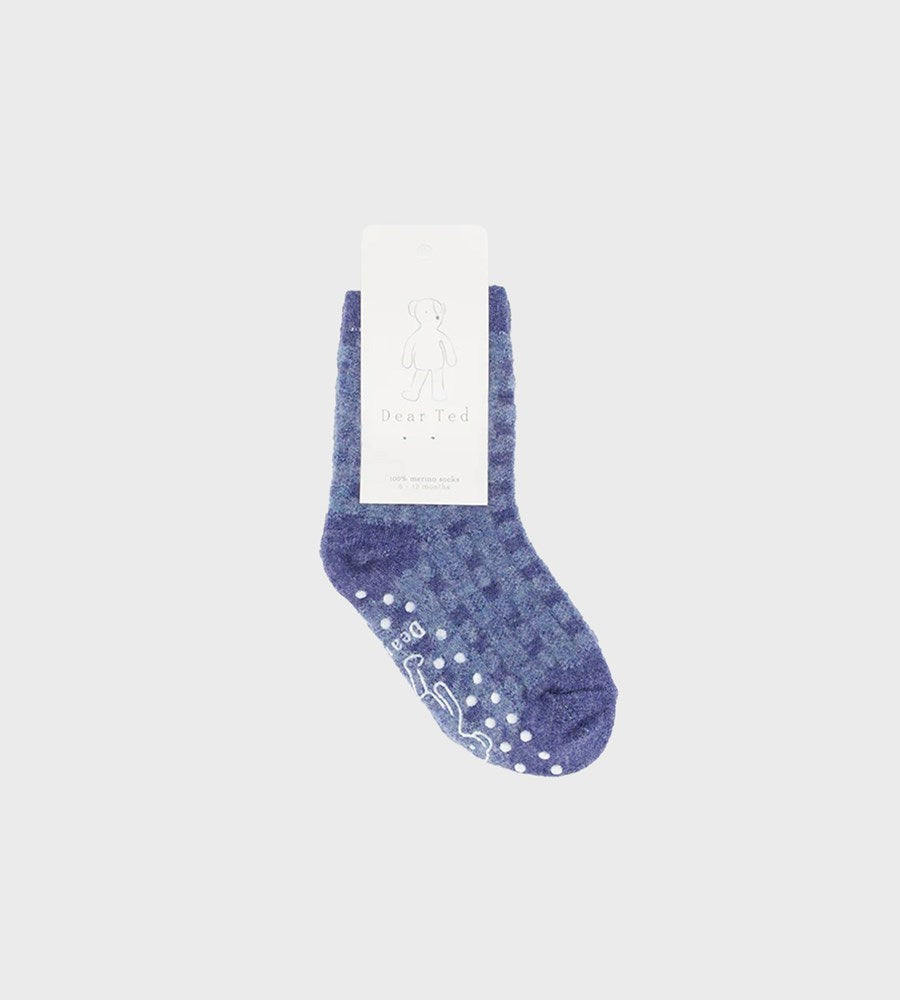 Dear Ted | Periwinkle Check Socks