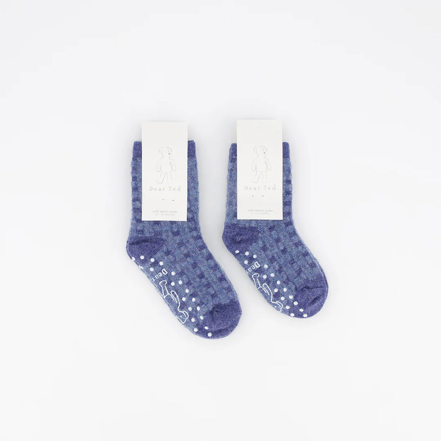 Dear Ted | Periwinkle Check Socks