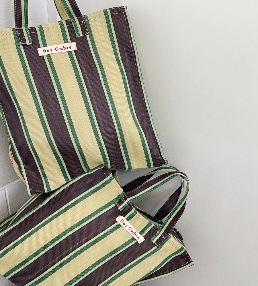 Dos Ombre Bengali Bag | Beige Green Black Stripe
