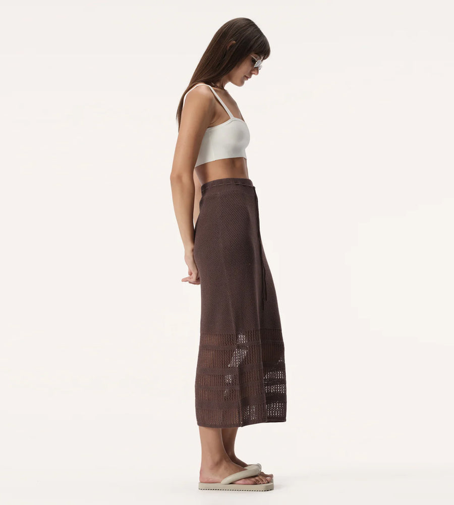 Elka Collective | Haigh Knit Skirt | Chocolate