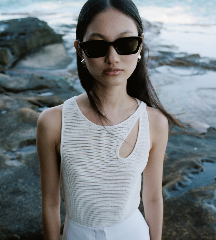 Elka Collective | Ivy Knit Top I White