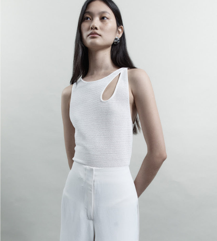 Elka Collective | Ivy Knit Top I White