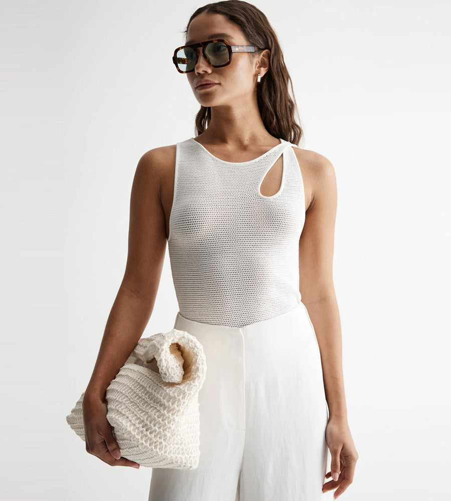 Elka Collective | Ivy Knit Top I White