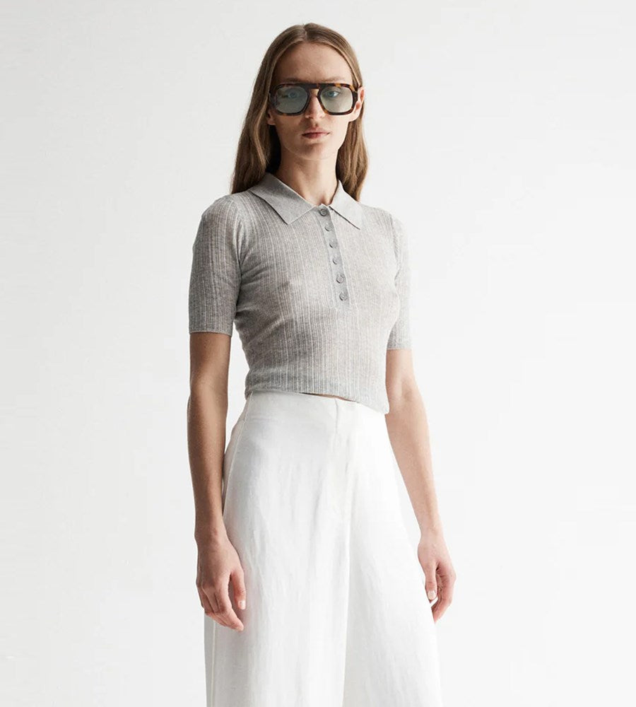 Elka Collective | Kona Knit Top I Light Grey