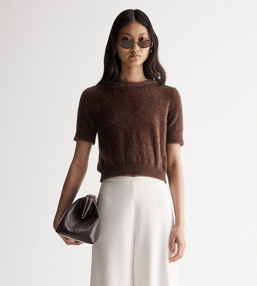 Elka Collective | Mochi Knit Tee | Chocolate