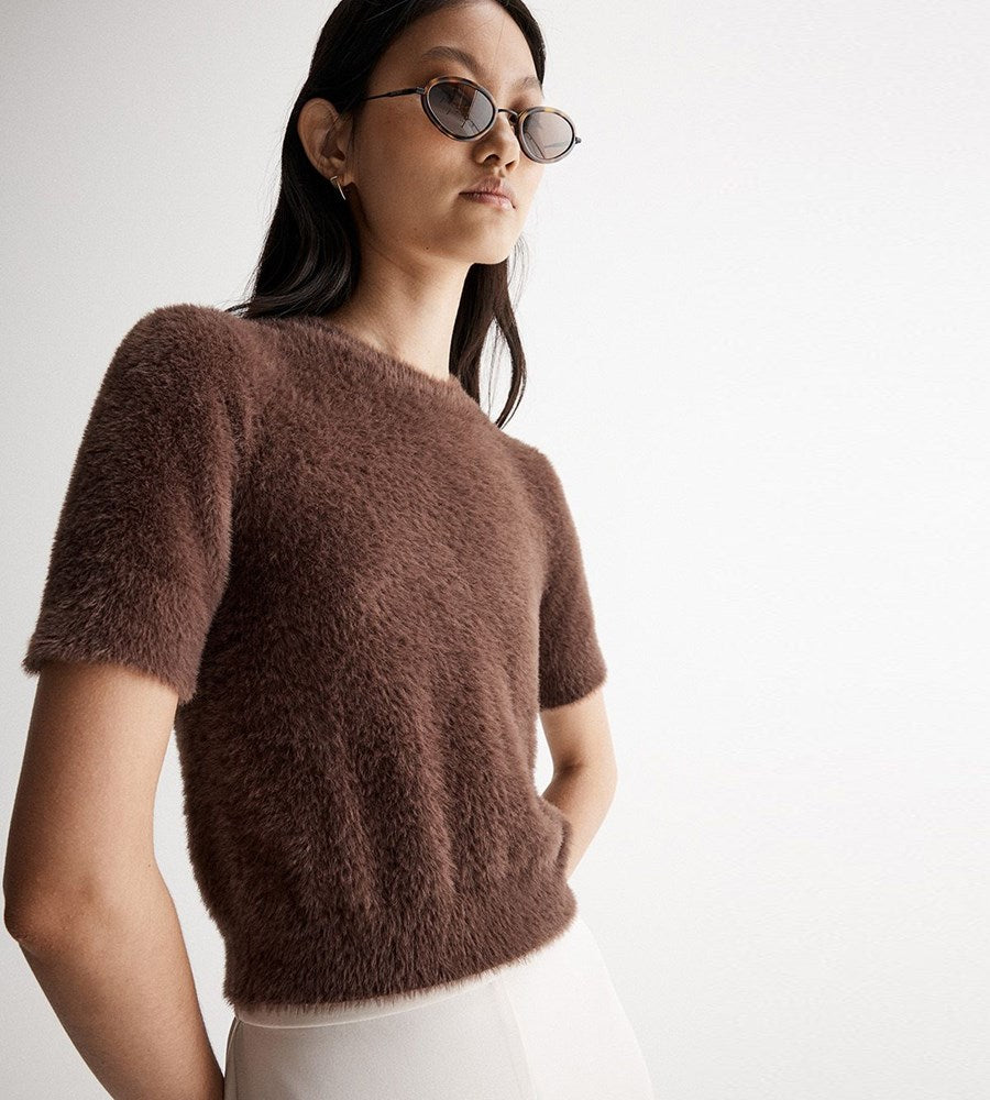 Elka Collective | Mochi Knit Tee | Chocolate