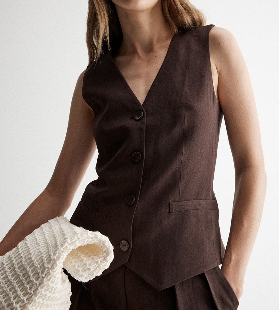 Elka Collective Nina Vest | Chocolate