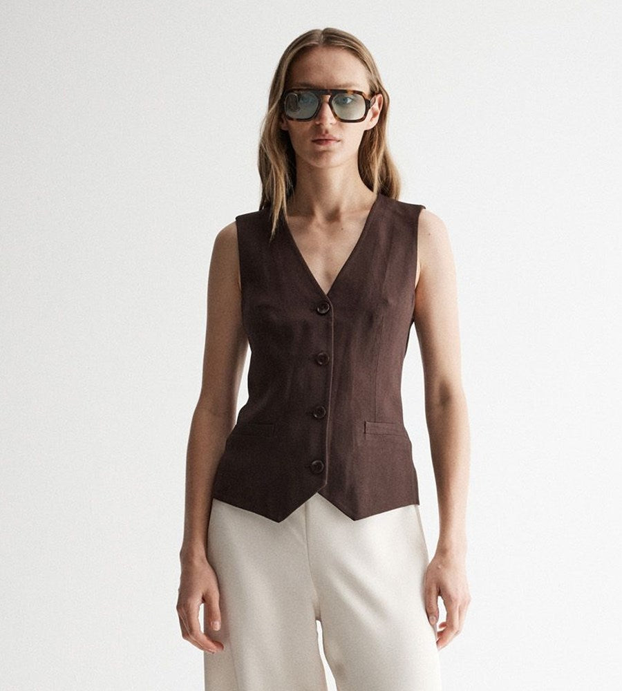 Elka Collective Nina Vest | Chocolate