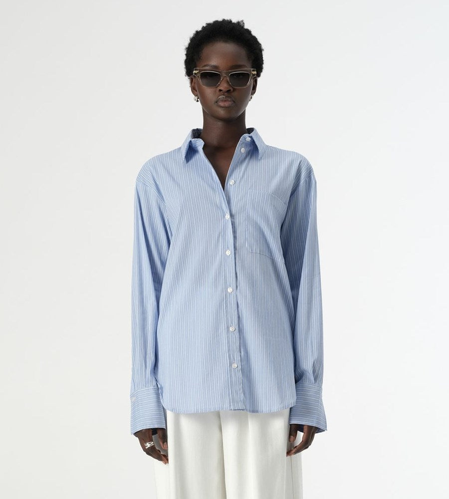 Elka Collective Poppy Shirt | Blue Stripe