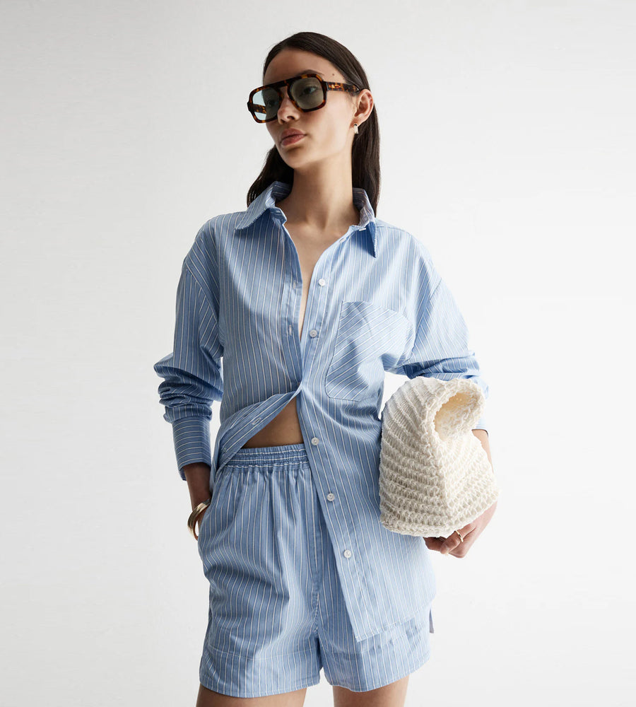 Elka Collective Poppy Shirt | Blue Stripe