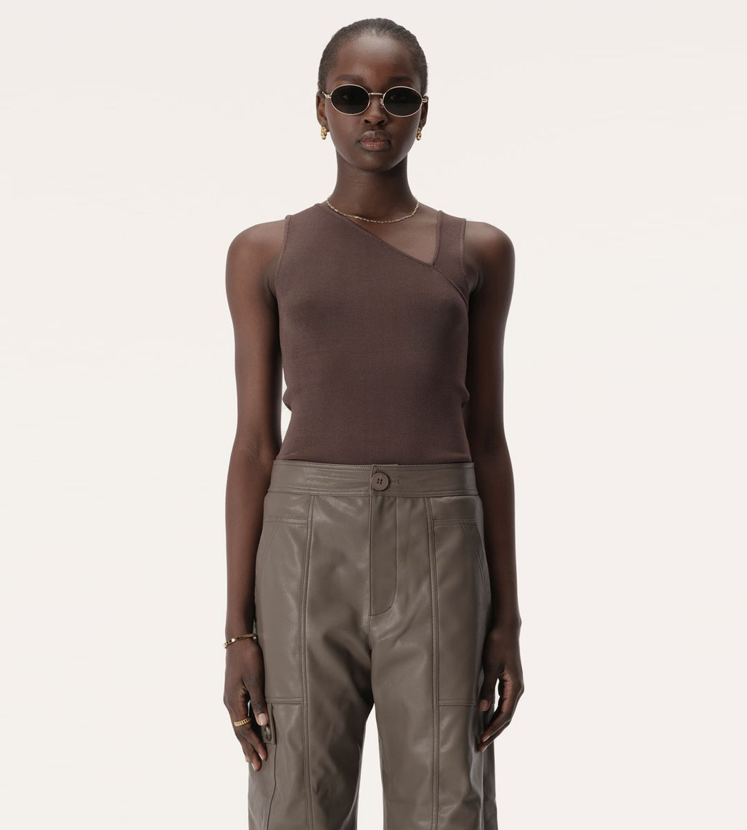 Elka Collective | Roth Knit Top | Dark Taupe