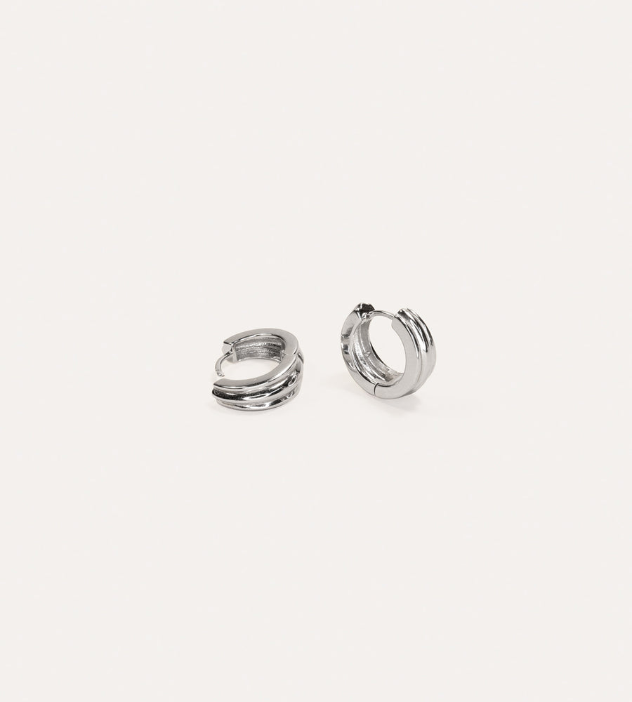 La Dailie | The Everyday Chunky Ribbed Hoops | Silver