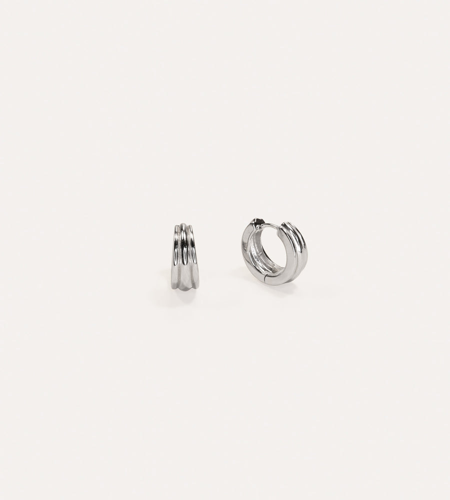 La Dailie | The Everyday Chunky Ribbed Hoops | Silver