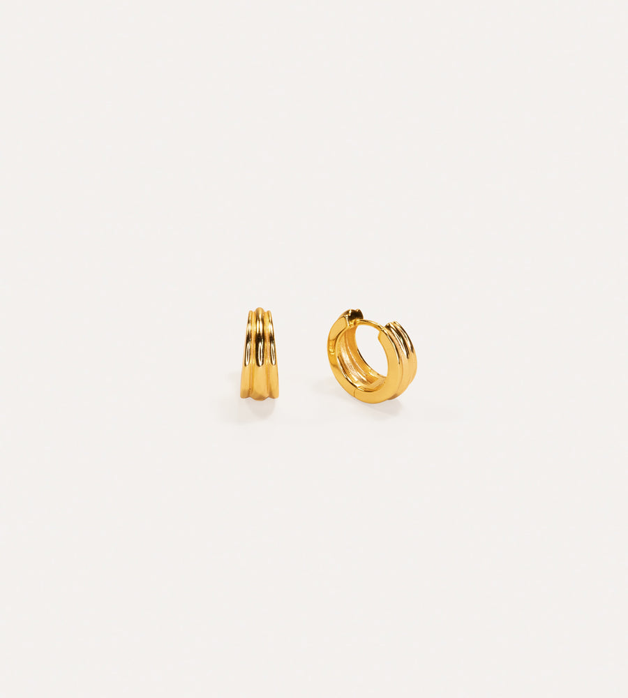 La Dailie | The Everyday Chunky Ribbed Hoops | Gold