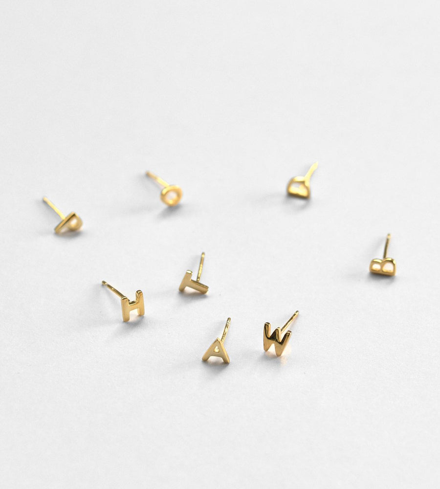 Sophie | Little Letter Earrings | Gold