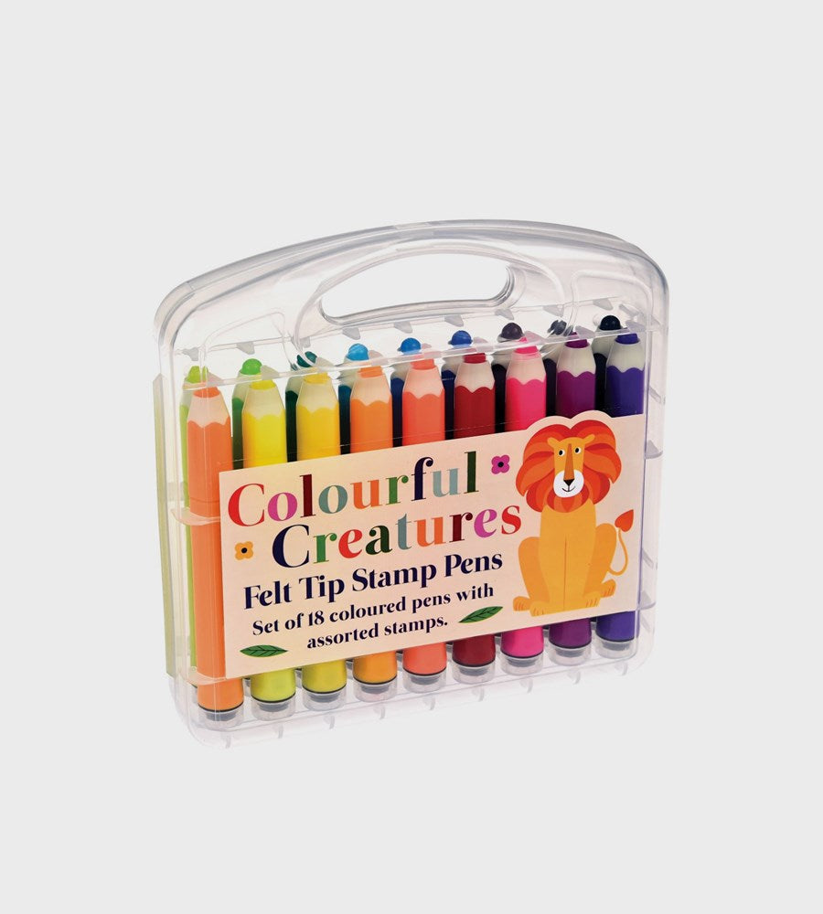Felt Tip Stamp Pens (Set Of 18) | Colourful Creatures