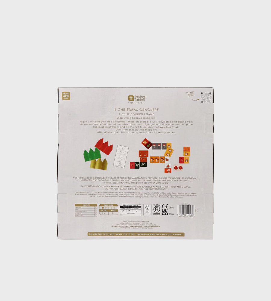 Folklore Green Christmas Crackers (6 Pack)