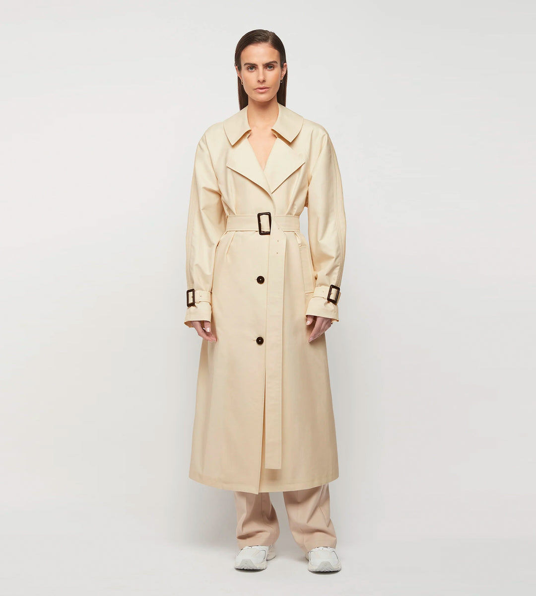 Friend Of Audrey | Browne Oversized Trench Coat | Bone