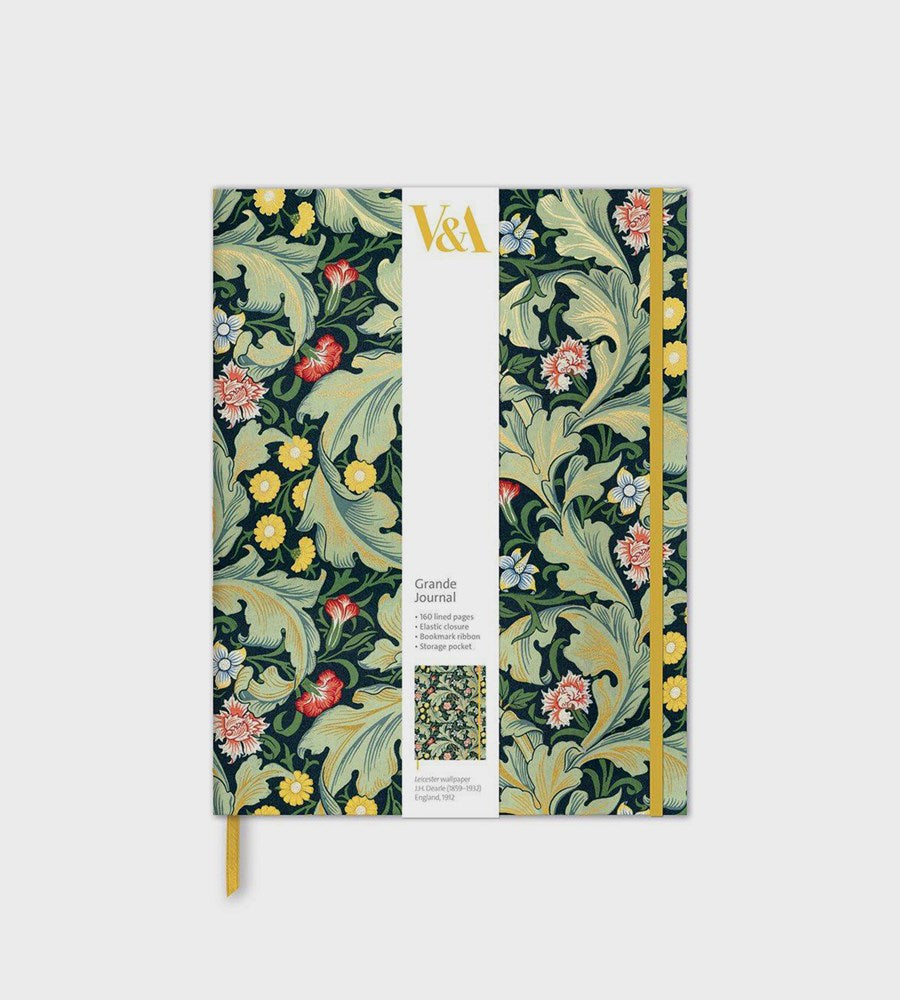 Floral patterned journal with a visible brand on a white background