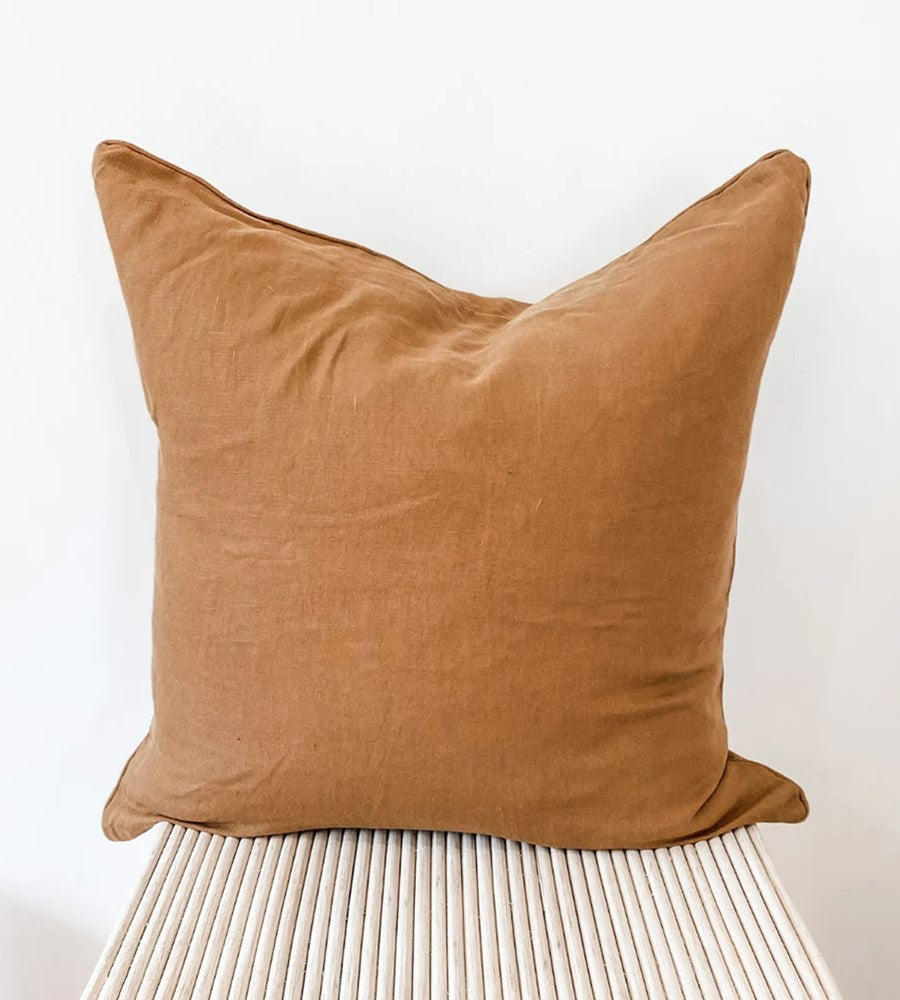 Home Lab | 100% French Flax Linen Feather filled Cushion | Ginger