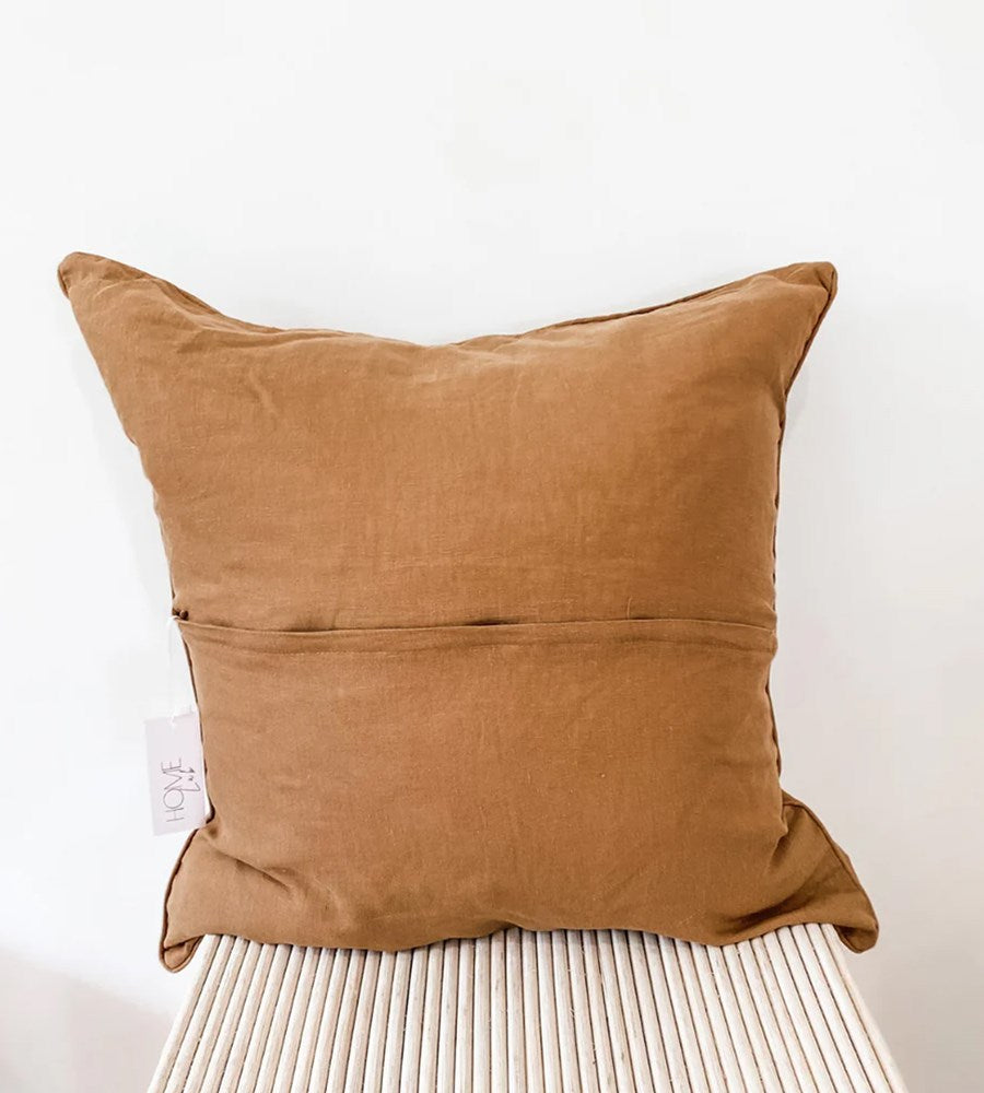 Home Lab | 100% French Flax Linen Feather filled Cushion | Ginger