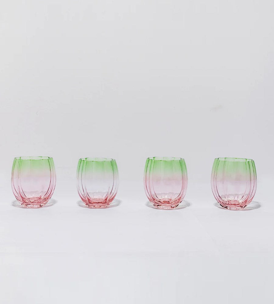 Home Lab | Petal Stemless Glass | Watermelon | Set of 4