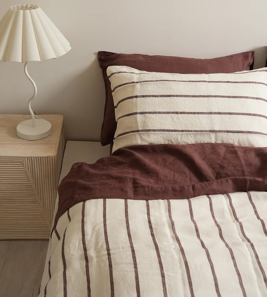 100% French Flax Linen Sheet Set I Cocoa