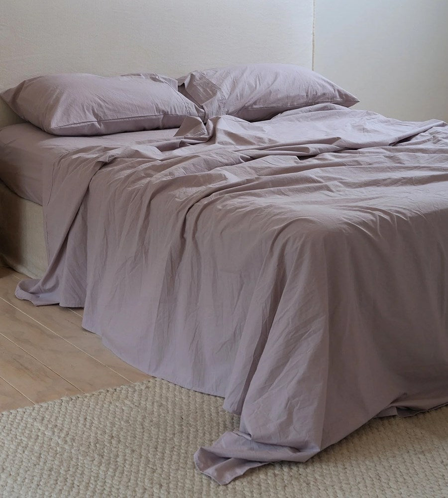 100% Stonewashed Cotton Sheet Set | Lavender