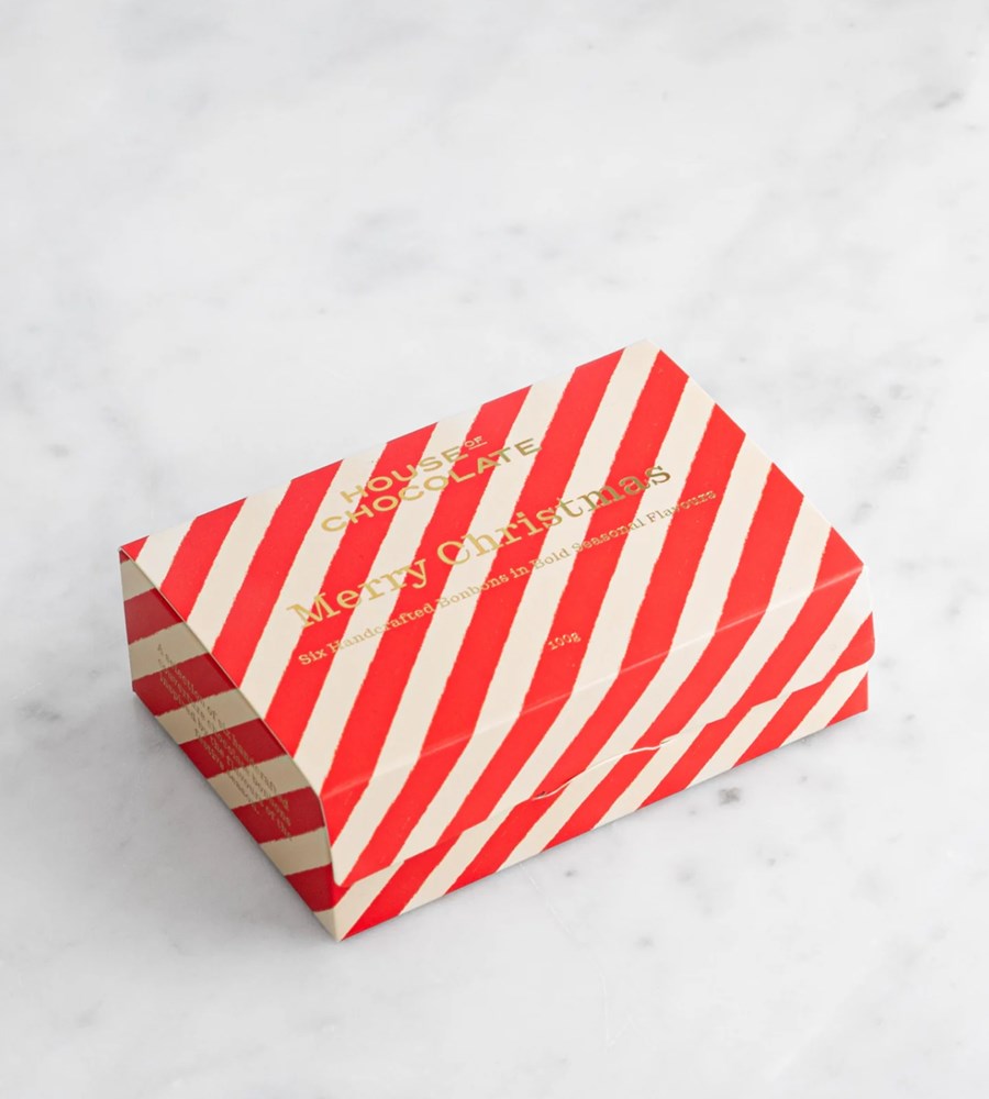 House of Chocolate | Merry Christmas 6 piece bon bon box