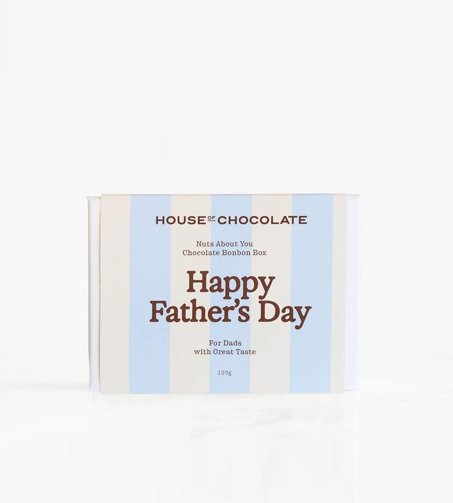 Chocolate box with 'Happy Father's Day' text on a white background