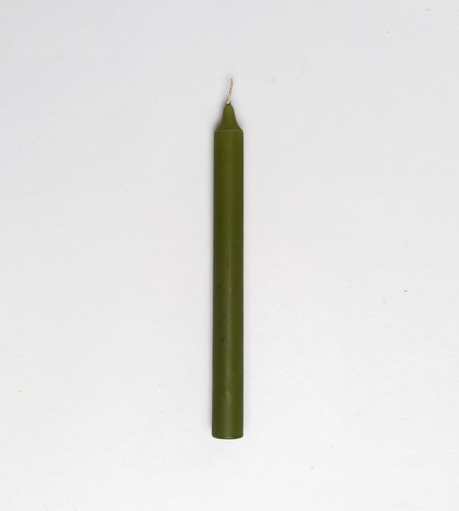 Household Taper Candle 240mm x 22mm | Olive