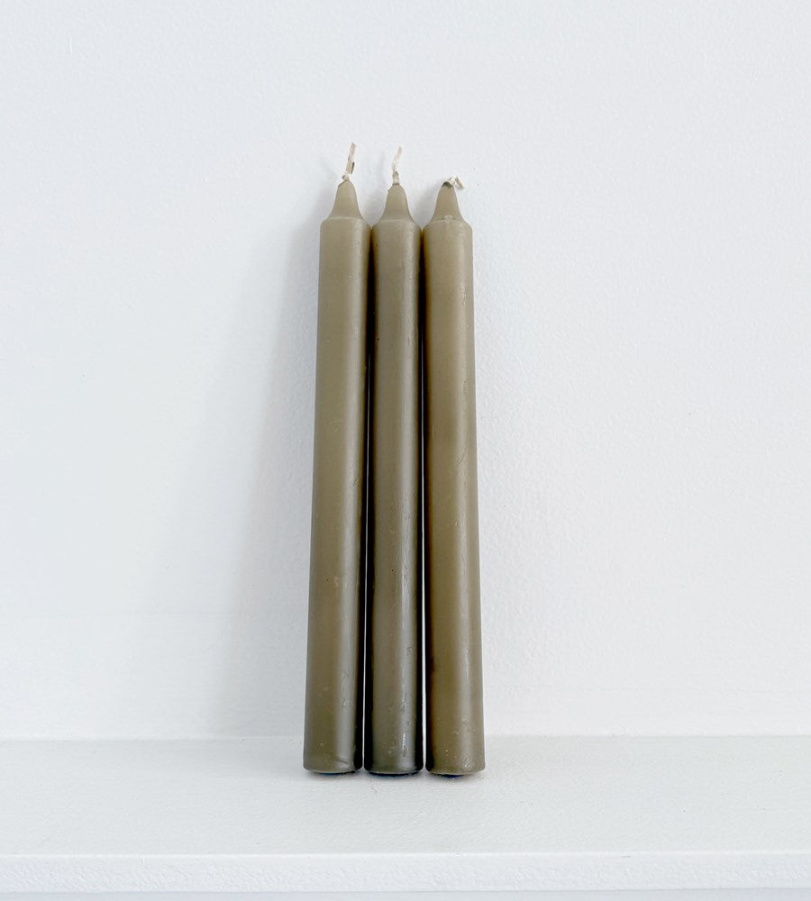 Household Taper Candle 240mm x 22mm | Taupe