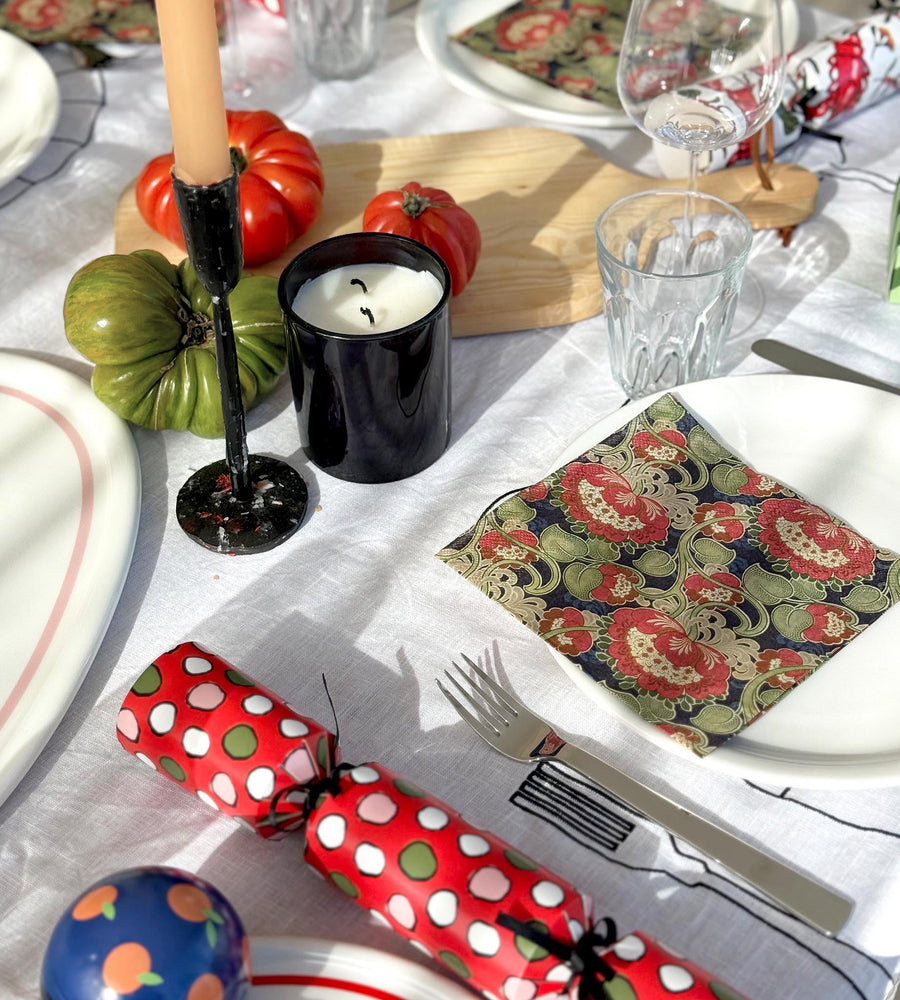 IHR Luncheon | Paper Napkins | Retro flowers
