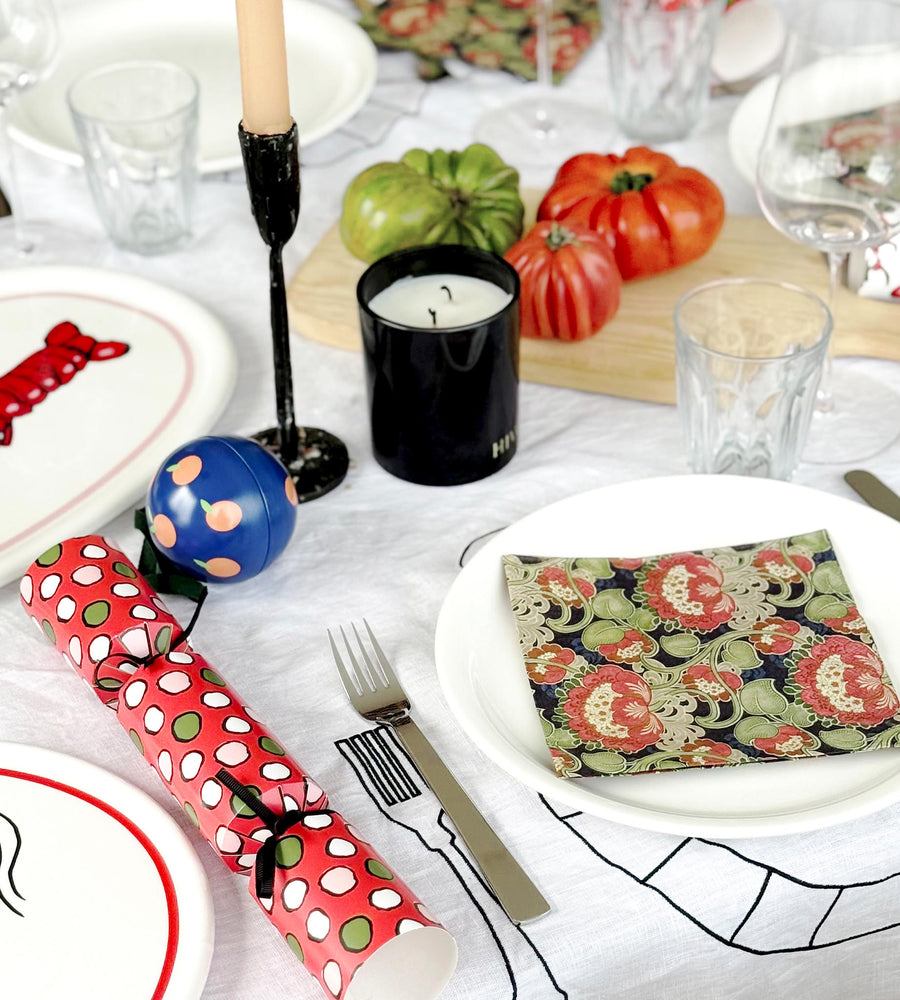 IHR Luncheon | Paper Napkins | Retro flowers