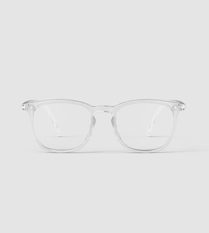 Clear eyeglasses on a white background