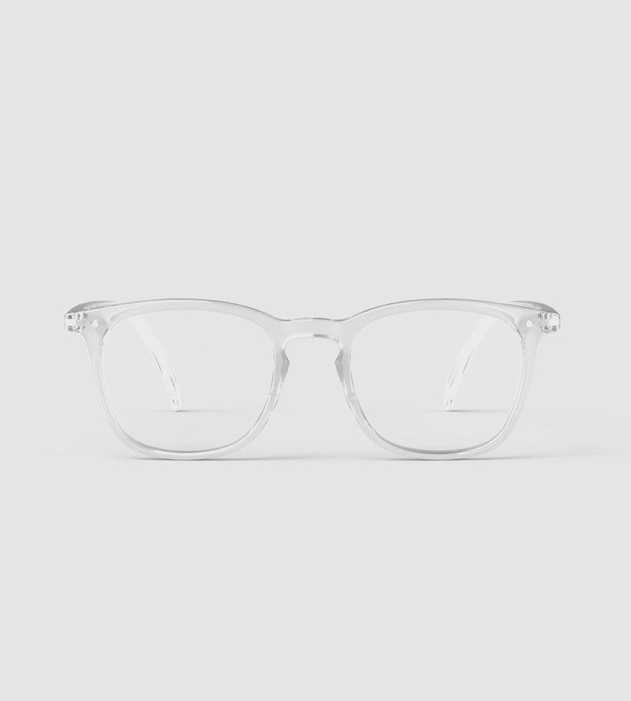 Clear eyeglasses on a white background