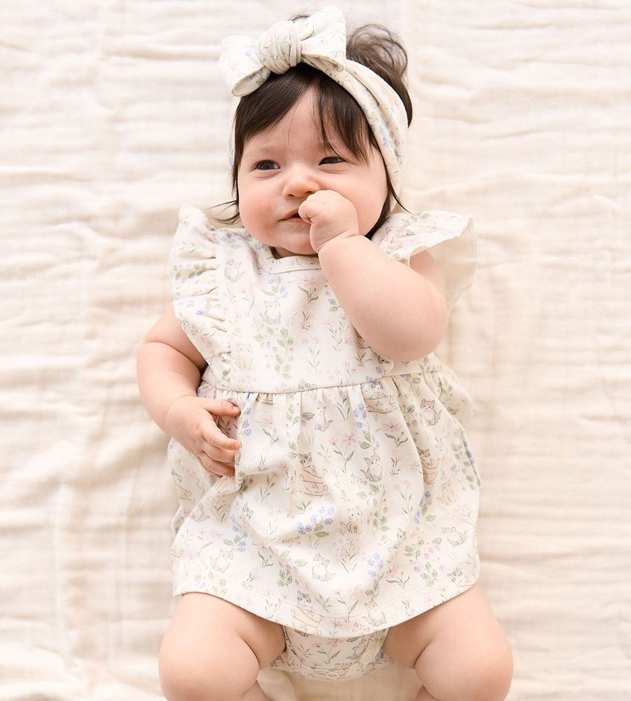 Jamie Kay | Organic Cotton Elianna Playsuit | Moons Garden Lavender