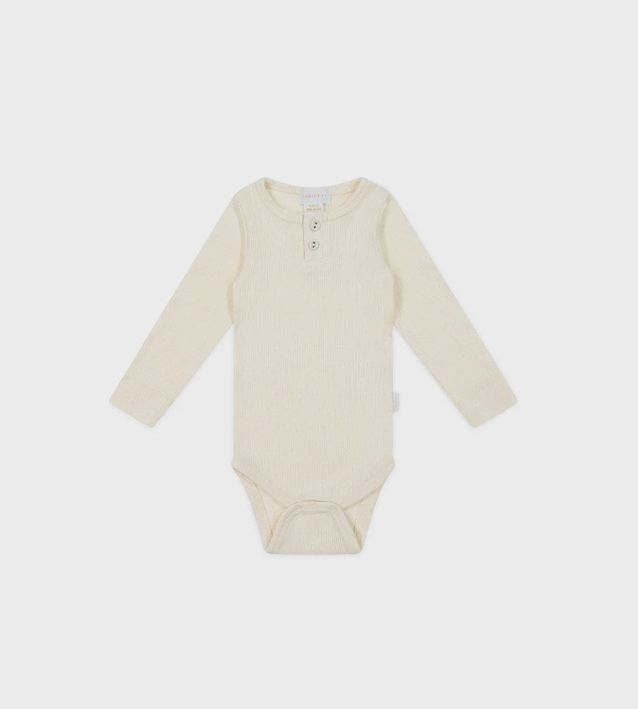 Jamie Kay | Organic Cotton Fine Rib Long Sleeve Bodysuit | Lily Fleck