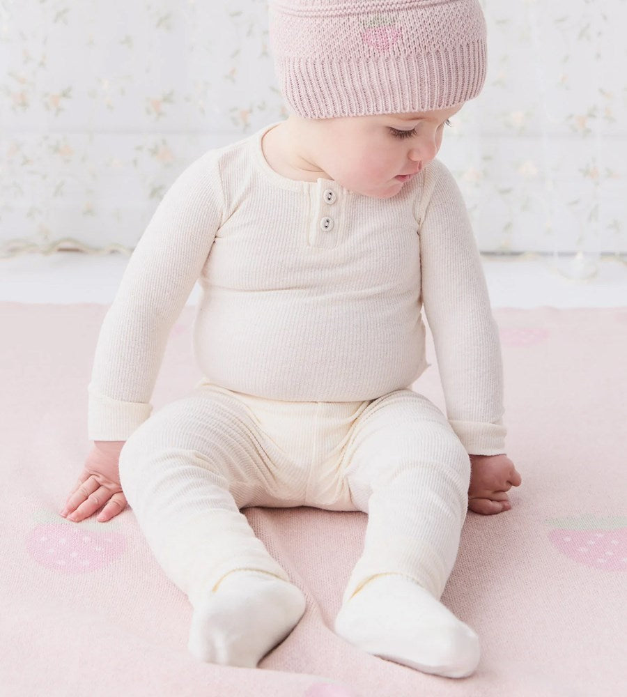 Jamie Kay | Organic Cotton Fine Rib Long Sleeve Bodysuit | Lily Fleck