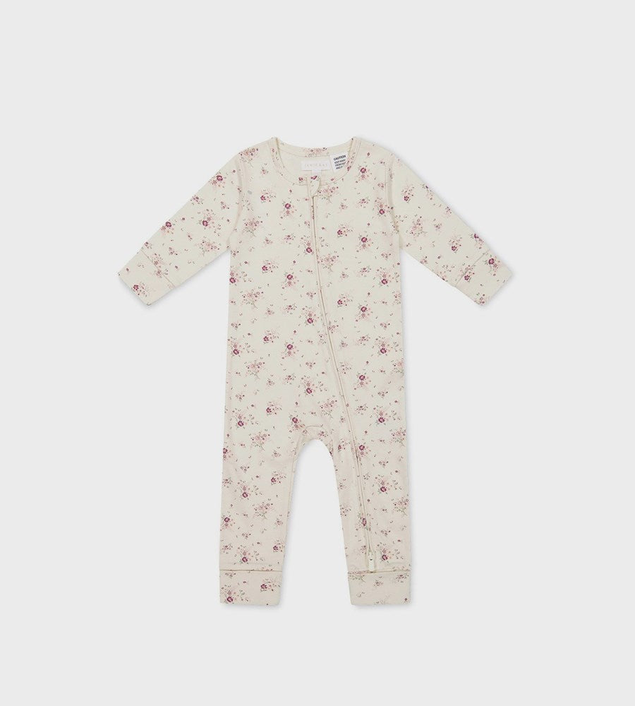 Jamie Kay | Organic Cotton Frankie Onepiece | Sweet William Floral Natural