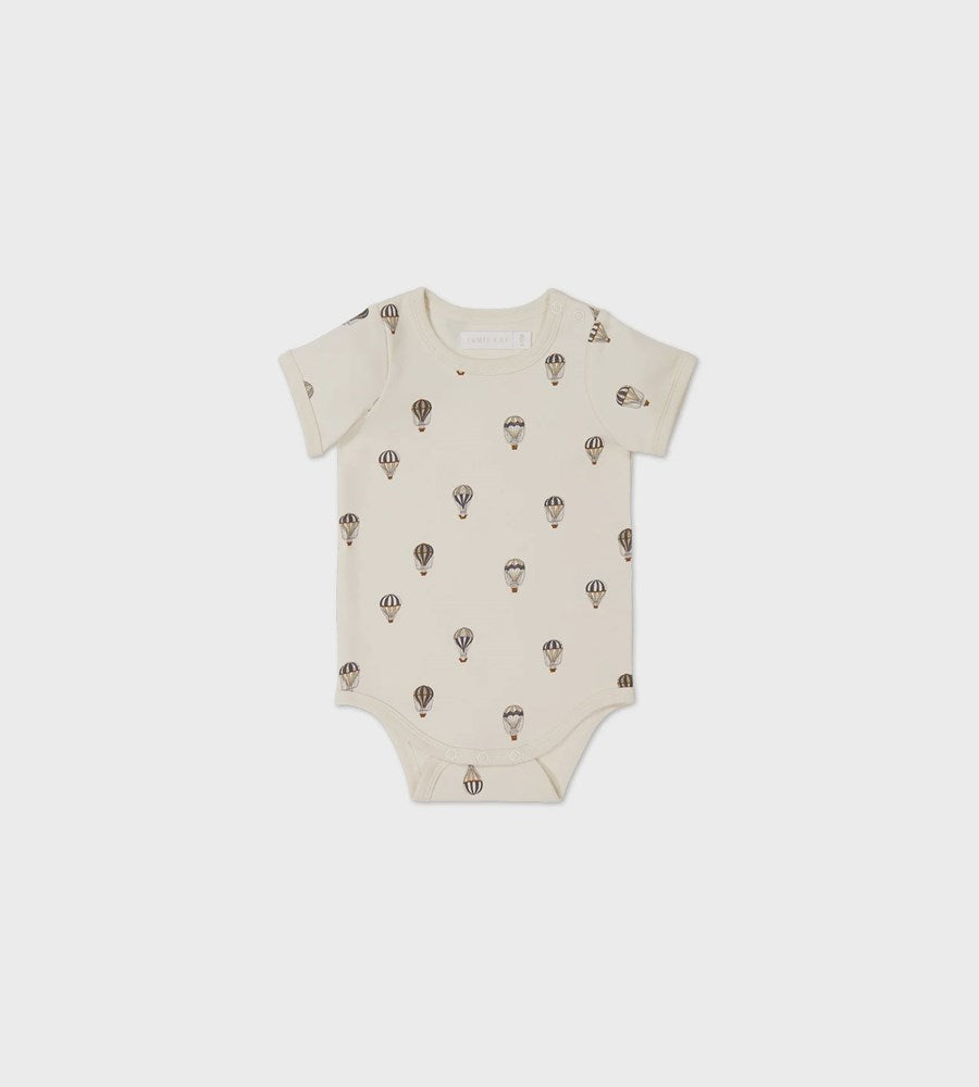 Jamie Kay | Organic Cotton Hudson Short Sleeve Bodysuit | Montgolfiere Cloud