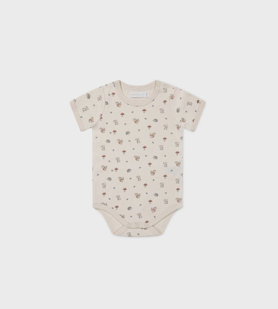 Jamie Kay | Organic Cotton Hudson Short Sleeve Bodysuit | Woodland Friends