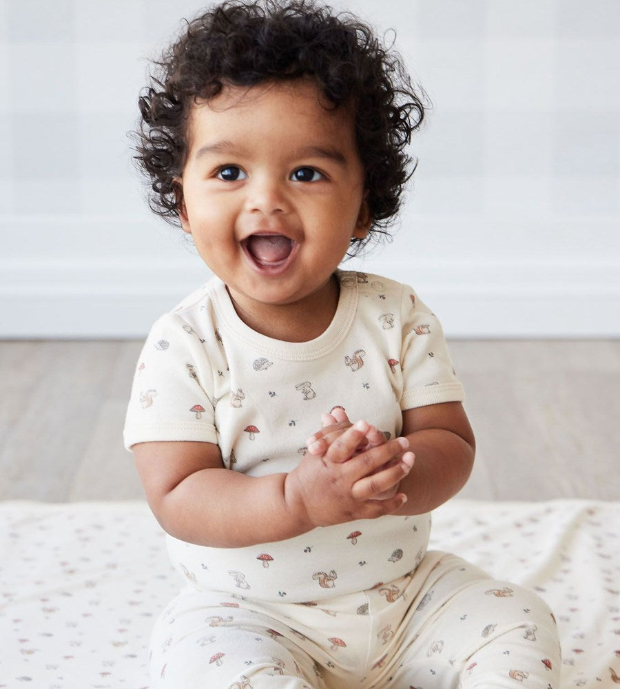 Jamie Kay | Organic Cotton Hudson Short Sleeve Bodysuit | Woodland Friends