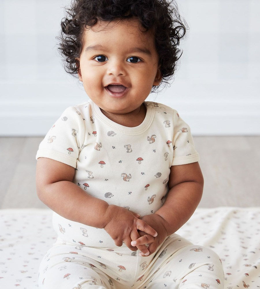 Jamie Kay | Organic Cotton Hudson Short Sleeve Bodysuit | Woodland Friends