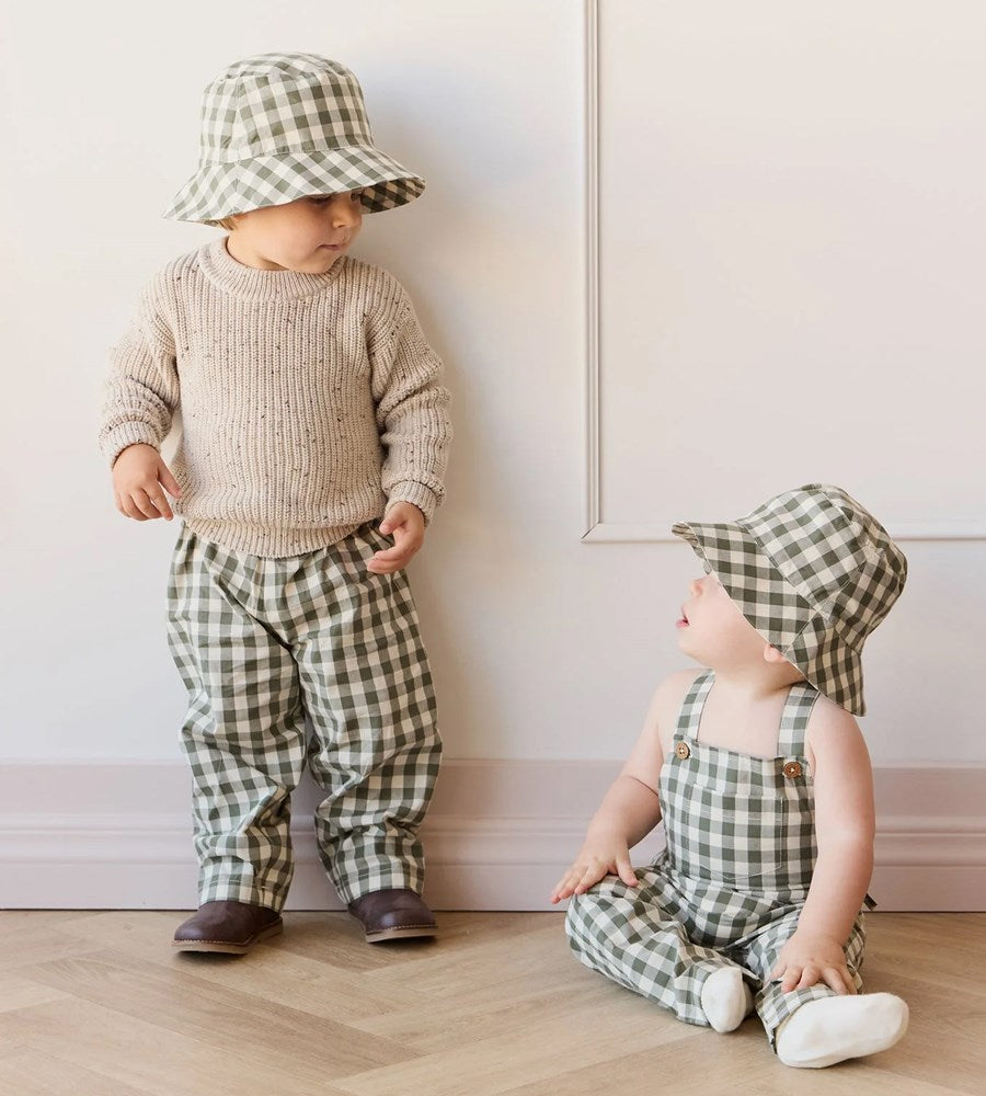 Jamie Kay | Organic Cotton Kingston Pant | Gingham Grape Leaf