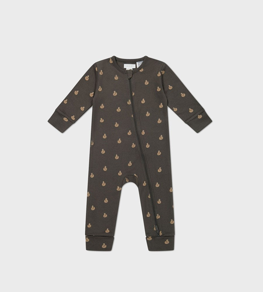 Jamie Kay | Organic Cotton Reese Zip Onepiece | Fox Cubs Wolf