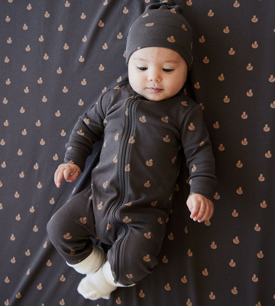 Jamie Kay | Organic Cotton Reese Zip Onepiece | Fox Cubs Wolf