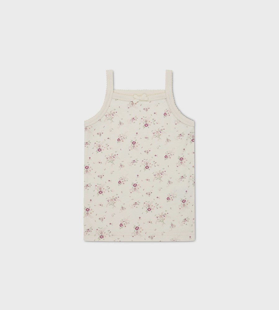 Jamie Kay | Organic Cotton Singlet | Sweet William Floral Natural