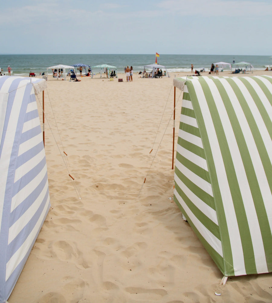 olive green beach tent of the beach